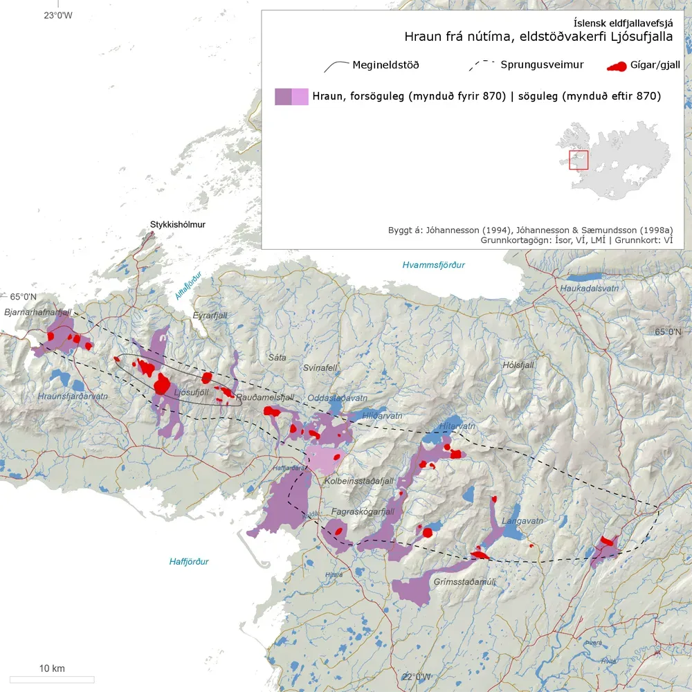 Earthquakes continue to be recorded at great depths near Grjótárvatn